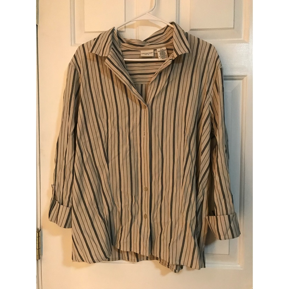 Covington Striped Buttoned Down Top